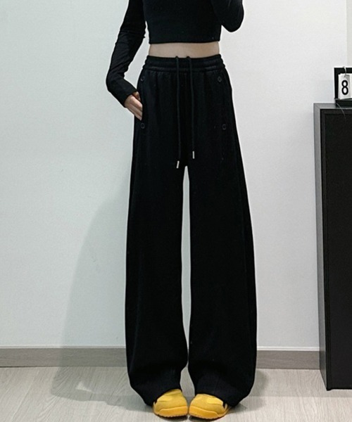 Miniministore(ミニミニストア)の「スウェットパンツ 韓国風 ロングパンツ(スウェットパンツ・レディース・ブラック/グレー/ライトグレー・FREE)」の2枚目の写真