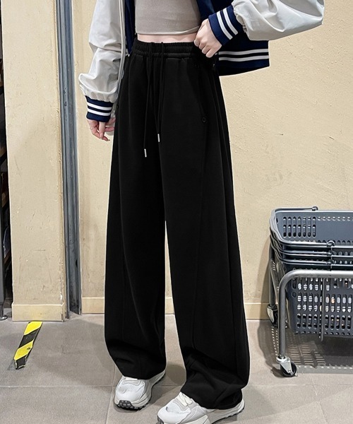 Miniministore(ミニミニストア)の「スウェットパンツ 韓国風 ロングパンツ(スウェットパンツ・レディース・ブラック/グレー/ライトグレー・FREE)」の9枚目の写真