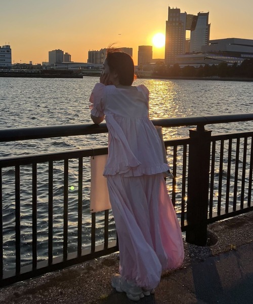 BLOOMING CHARM(ブルーミングチャーム)の「Waist Frill Balloon Skirt(スカート・レディース・ホワイト系その他/ブラック/ピンク/ブラウン系その他・FREE)」の7枚目の写真