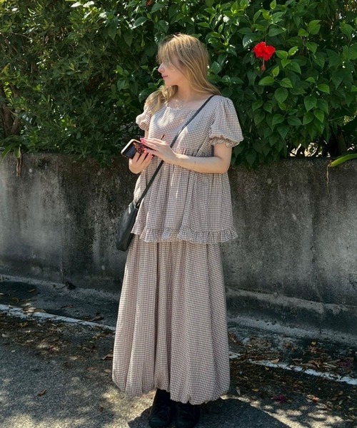 BLOOMING CHARM(ブルーミングチャーム)の「Waist Frill Balloon Skirt(スカート・レディース・ホワイト系その他/ブラック/ピンク/ブラウン系その他・FREE)」の5枚目の写真