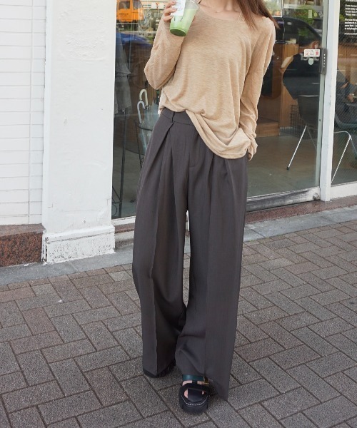 Alt due(オルトデュー)の「【Alt due/オルト デュー】クロスボックスワイドパンツ(その他パンツ・レディース・ブラック/グレー・SMALL/MEDIUM)」の8枚目の写真