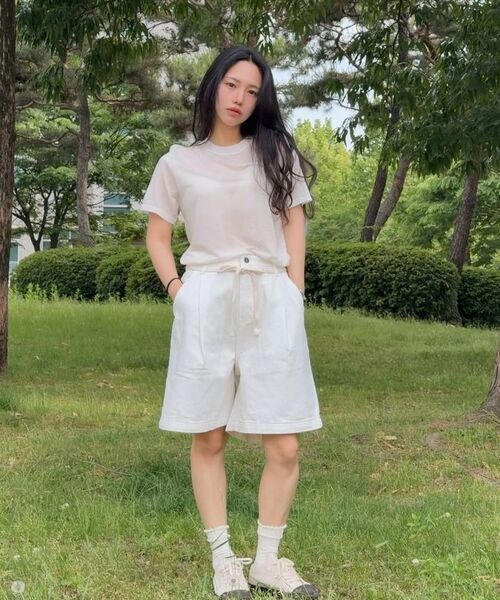 KNITTED（ニッティド）の「(ユニセックス)アウトストリングバミューダデニムハーフパンツクリーム（その他パンツ・メンズ・その他・MEDIUM/LARGE/X-LARGE/WS）」の8枚目の写真