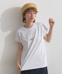 プチハイネックフレンチスリーブTシャツ