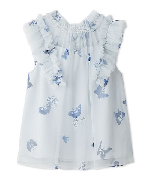 CELFORD(セルフォード)の「【洗える】【HANAE MORI×CELFORDコラボ】バタフライレイヤードプリントブラウス(シャツ/ブラウス・レディース・オフホワイト/サックスブルー/ブラック・F)」の3枚目の写真