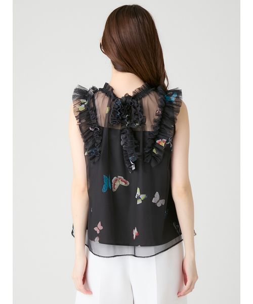 CELFORD(セルフォード)の「【洗える】【HANAE MORI×CELFORDコラボ】バタフライレイヤードプリントブラウス(シャツ/ブラウス・レディース・オフホワイト/サックスブルー/ブラック・F)」の18枚目の写真