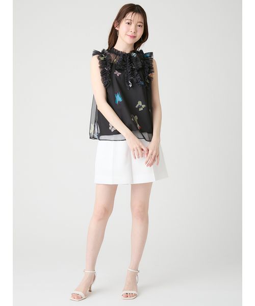 CELFORD(セルフォード)の「【洗える】【HANAE MORI×CELFORDコラボ】バタフライレイヤードプリントブラウス(シャツ/ブラウス・レディース・オフホワイト/サックスブルー/ブラック・F)」の7枚目の写真