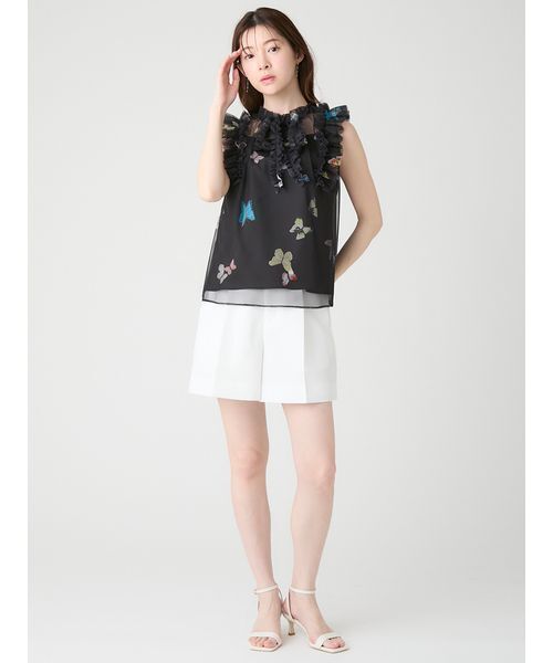 CELFORD(セルフォード)の「【洗える】【HANAE MORI×CELFORDコラボ】バタフライレイヤードプリントブラウス(シャツ/ブラウス・レディース・オフホワイト/サックスブルー/ブラック・F)」の8枚目の写真
