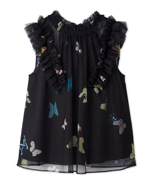 CELFORD(セルフォード)の「【洗える】【HANAE MORI×CELFORDコラボ】バタフライレイヤードプリントブラウス(シャツ/ブラウス・レディース・オフホワイト/サックスブルー/ブラック・F)」の9枚目の写真