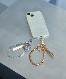 HASHIBAMI（ハシバミ）の「【HASHIBAMI】天然石6mm クロス ハンドストラップ（スマホグッズ）」