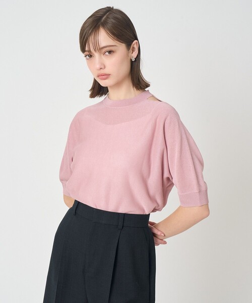 ANAYI(アナイ)の「バックリボンショルダースリット プルオーバー(ニット/セーター・レディース・ミント/ピンク/ブラック/ホワイト・38/36)」の4枚目の写真