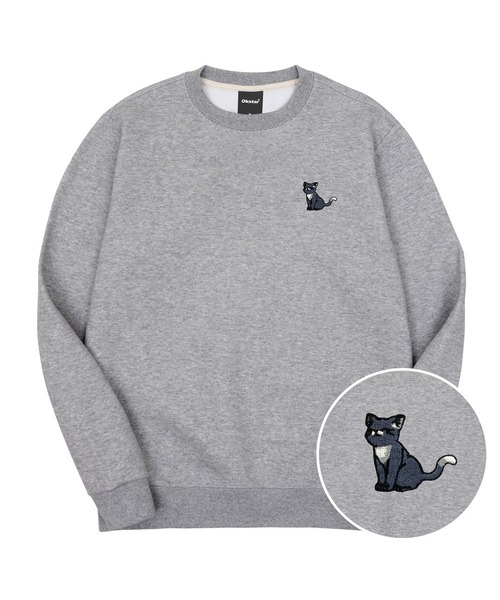 OKSTAR(オクスター)の「ハッピニャン刺繍裏起毛オーバーサイズスウェット(スウェット・レディース・グレー・SMALL)」の1枚目の写真