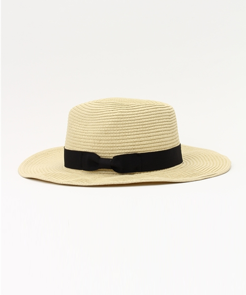 earth music&ecology（アースミュージックアンドエコロジー）の「【宮崎あおいCM着用】【2016summer】広ツバペーパーハット（ハット・レディース・ベージュ/ブラック/オフホワイト・FREE）」の4枚目の写真