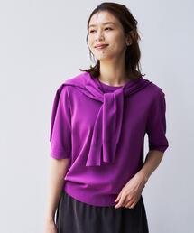 UNTITLED | 【アンサンブル可/上品な清涼感】コンパクト5分袖ニット(ニット/セーター)