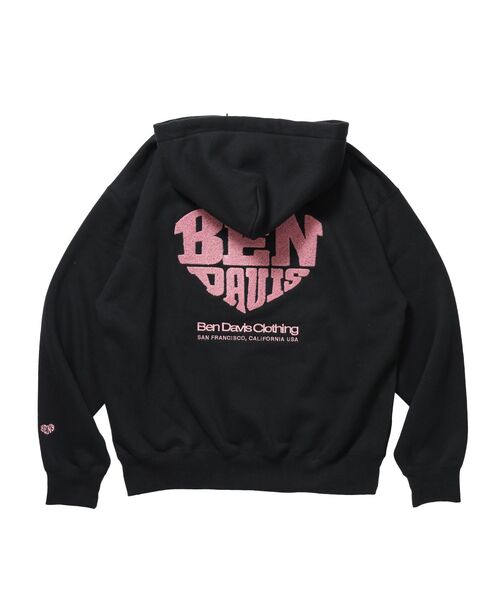 BEN DAVIS(ベンデイビス)の「【BEN DAVIS(ベンデイビス)】HEART CHENILLE ZIP HOODIE / ジップフーディ サガラ刺繍 ハートロゴ 裏起毛 フロント刺繍 カラフル ユニセックス(パーカー・メンズ・グレー/ブラック/ピンク/ネイビー・MEDIUM/X-LARGE/LARGE)」の9枚目の写真