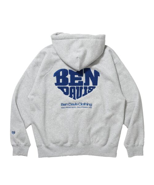 BEN DAVIS(ベンデイビス)の「【BEN DAVIS(ベンデイビス)】HEART CHENILLE ZIP HOODIE / ジップフーディ サガラ刺繍 ハートロゴ 裏起毛 フロント刺繍 カラフル ユニセックス(パーカー・メンズ・グレー/ブラック/ピンク/ネイビー・MEDIUM/X-LARGE/LARGE)」の16枚目の写真