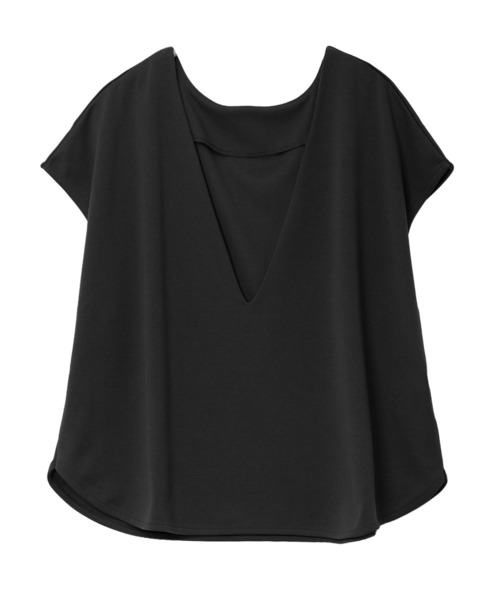 KOBE LETTUCE（コウベレタス）の「[ 田中亜希子さんコラボ ] ジャージー深Vネックフレンチトップス（Tシャツ/カットソー・レディース・ブラック/オフホワイト/グレー系/ベージュ系・M-Short/M-Long）」の21枚目の写真