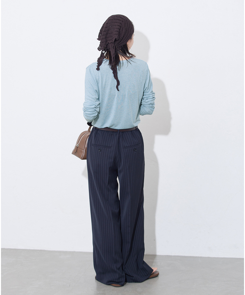 JOURNAL STANDARD（ジャーナルスタンダード）の「《追加》ウールMIX シアーロングT（Tシャツ/カットソー・レディース・ブラック系その他/チャコールグレー/ホワイト/ブルー・FREE）」の22枚目の写真