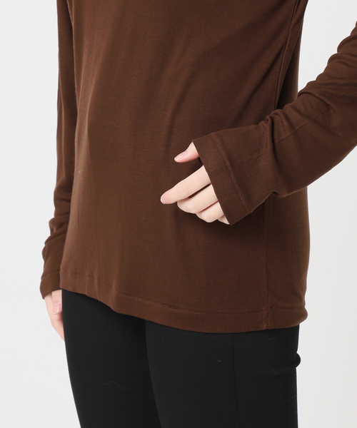 JOURNAL STANDARD（ジャーナルスタンダード）の「《追加》ウールMIX シアーロングT（Tシャツ/カットソー・レディース・ブラック系その他/チャコールグレー/ホワイト/ブルー・FREE）」の13枚目の写真