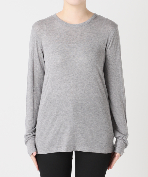 JOURNAL STANDARD（ジャーナルスタンダード）の「《追加》ウールMIX シアーロングT（Tシャツ/カットソー・レディース・ブラック系その他/チャコールグレー/ホワイト/ブルー・FREE）」の10枚目の写真