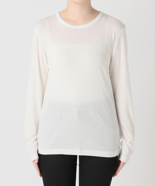 JOURNAL STANDARD（ジャーナルスタンダード）の「《追加》ウールMIX シアーロングT（Tシャツ/カットソー・レディース・ブラック系その他/チャコールグレー/ホワイト/ブルー・FREE）」の8枚目の写真