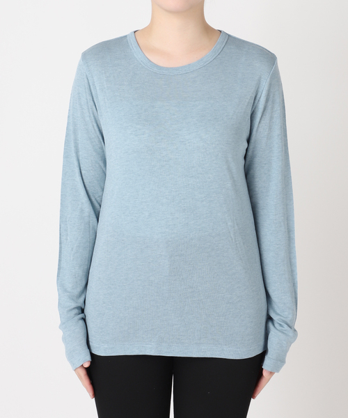 JOURNAL STANDARD（ジャーナルスタンダード）の「《追加》ウールMIX シアーロングT（Tシャツ/カットソー・レディース・ブラック系その他/チャコールグレー/ホワイト/ブルー・FREE）」の6枚目の写真