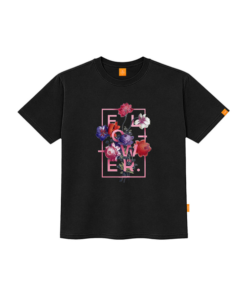 LLAMO(エラモ)の「スクエアフラワー半袖Tシャツ 男女共用 ビッグサイズ S 4XL(Tシャツ/カットソー・レディース・チャコールグレー/カーキ/ブラック/ホワイト/ネイビー・SMALL/X-LARGE/4XL/3XL/LARGE/MEDIUM/2XL)」の8枚目の写真