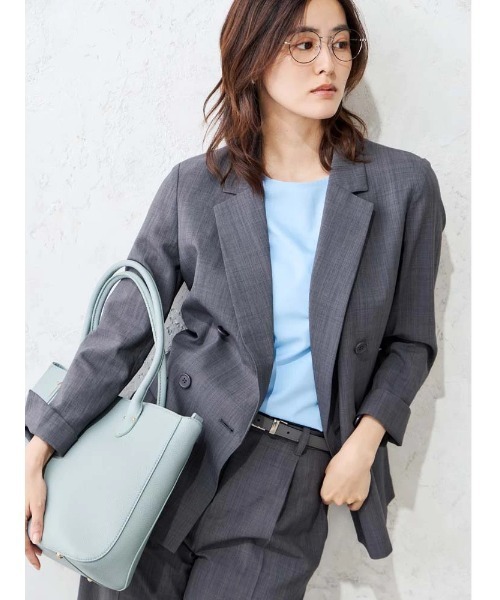 Perfect Suit FActory(パーフェクトスーツファクトリー)の「【接触冷感/ウォッシャブル】ひんやり冷感ライトセットアップ グレー/ネイビー(スーツセット・レディース・グレー/ネイビー・S/M/L)」の20枚目の写真