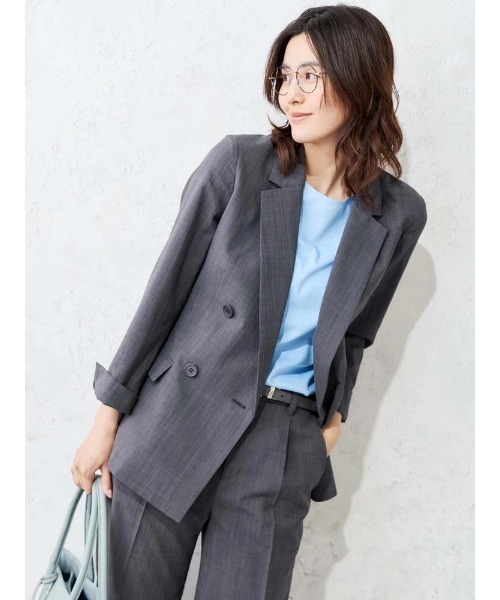 Perfect Suit FActory(パーフェクトスーツファクトリー)の「【接触冷感/ウォッシャブル】ひんやり冷感ライトセットアップ グレー/ネイビー(スーツセット・レディース・グレー/ネイビー・S/M/L)」の21枚目の写真