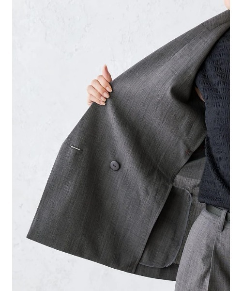 Perfect Suit FActory(パーフェクトスーツファクトリー)の「【接触冷感/ウォッシャブル】ひんやり冷感ライトセットアップ グレー/ネイビー(スーツセット・レディース・グレー/ネイビー・S/M/L)」の19枚目の写真