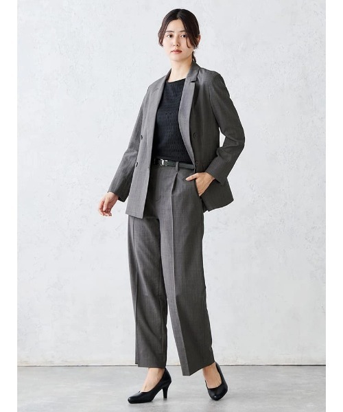 Perfect Suit FActory(パーフェクトスーツファクトリー)の「【接触冷感/ウォッシャブル】ひんやり冷感ライトセットアップ グレー/ネイビー(スーツセット・レディース・グレー/ネイビー・S/M/L)」の10枚目の写真