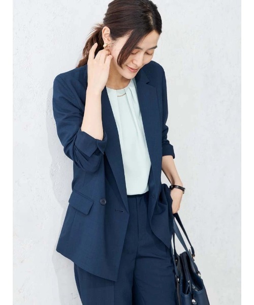 Perfect Suit FActory(パーフェクトスーツファクトリー)の「【接触冷感/ウォッシャブル】ひんやり冷感ライトセットアップ グレー/ネイビー(スーツセット・レディース・グレー/ネイビー・S/M/L)」の9枚目の写真