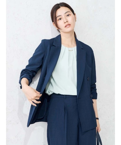 Perfect Suit FActory(パーフェクトスーツファクトリー)の「【接触冷感/ウォッシャブル】ひんやり冷感ライトセットアップ グレー/ネイビー(スーツセット・レディース・グレー/ネイビー・S/M/L)」の8枚目の写真