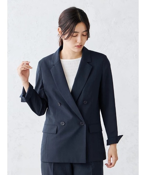 Perfect Suit FActory(パーフェクトスーツファクトリー)の「【接触冷感/ウォッシャブル】ひんやり冷感ライトセットアップ グレー/ネイビー(スーツセット・レディース・グレー/ネイビー・S/M/L)」の7枚目の写真