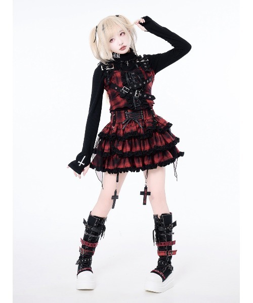 Grrr the Lipper（ガルルザリッパー）の「『Grrr the Lipper/ガルル・ザ・リッパー』監禁拘束重愛ビスチェ（その他トップス・レディース・グレー/ブラック×レッド・FREE）」の5枚目の写真