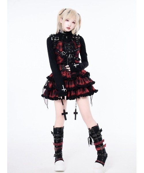 Grrr the Lipper（ガルルザリッパー）の「『Grrr the Lipper/ガルル・ザ・リッパー』監禁拘束重愛ビスチェ（その他トップス・レディース・グレー/ブラック×レッド・FREE）」の6枚目の写真