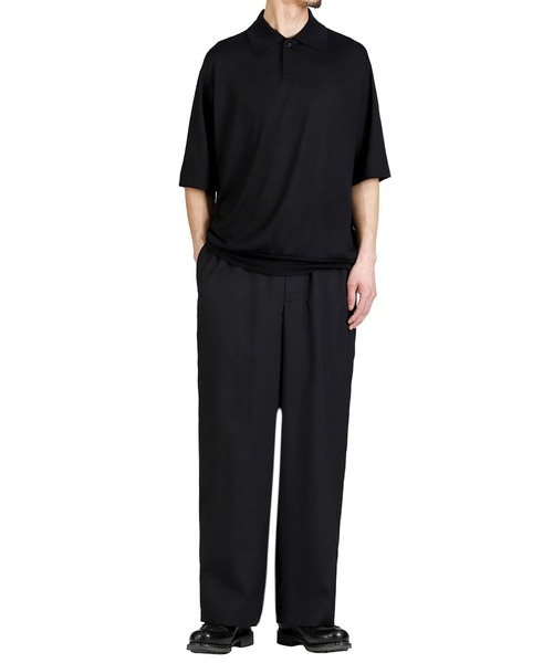 marka（マーカ）の「marka / マーカ：WIDE CYLINDER FIT EASY PANTS -2/72 WOOL TROPICAL WASHER -：M26A11PT01C[COR]（スラックス・メンズ・ブラック系その他・1(S)/2(M)）」の5枚目の写真