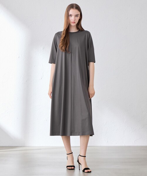 MACKINTOSH LONDON(マッキントッシュ ロンドン)の「【The Essential Collection】プレーティング天竺ワンピース(ワンピース・レディース・パープル系その他4/チャコールグレー・38)」の3枚目の写真