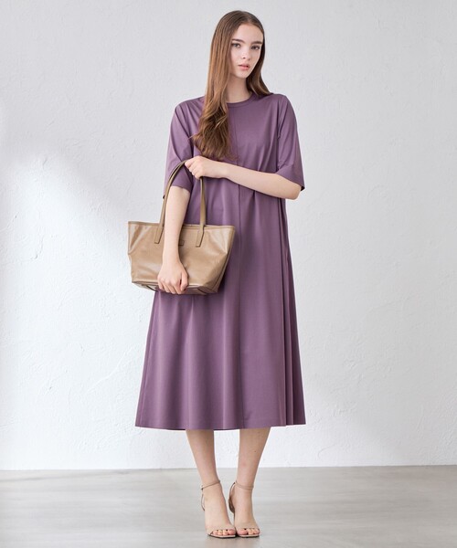 MACKINTOSH LONDON(マッキントッシュ ロンドン)の「【The Essential Collection】プレーティング天竺ワンピース(ワンピース・レディース・パープル系その他4/チャコールグレー・38)」の5枚目の写真