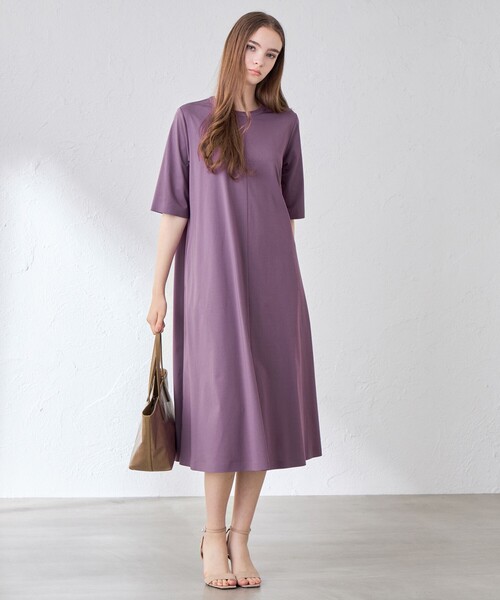MACKINTOSH LONDON(マッキントッシュ ロンドン)の「【The Essential Collection】プレーティング天竺ワンピース(ワンピース・レディース・パープル系その他4/チャコールグレー・38)」の6枚目の写真