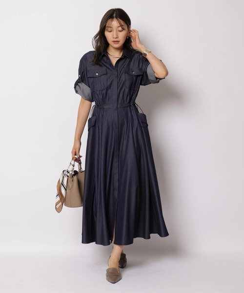 ジャスグリッティー　ロングワンピース ロールアップシャツワンピース（ワンピース）｜JUSGLITTY（ジャス