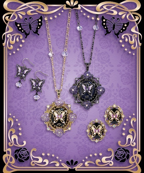 ANNA SUI（アナスイ）の「蝶モチーフ オーバルイヤリング（イヤリング・レディース・パープル/ゴールド・ONE SIZE）」の8枚目の写真
