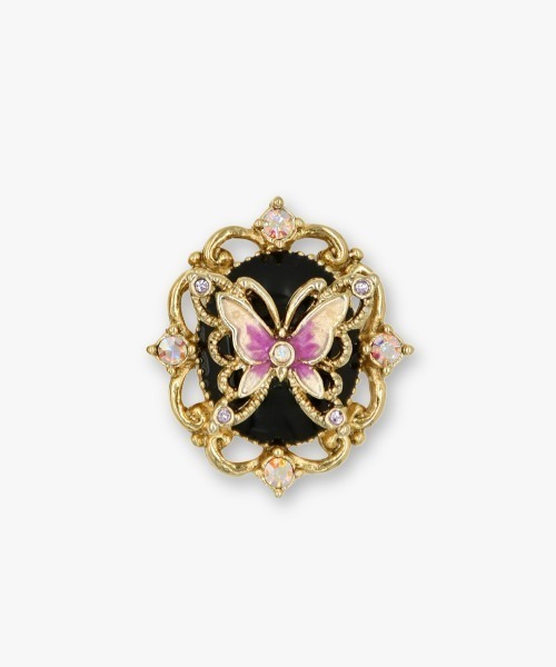 ANNA SUI（アナスイ）の「蝶モチーフ オーバルイヤリング（イヤリング・レディース・パープル/ゴールド・ONE SIZE）」の5枚目の写真