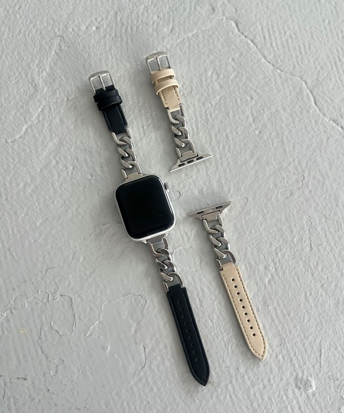 LOWRYS FARM（ローリーズファーム）の「【ステンレス】AppleWatch チェーンゴウヒバンド　1051688/GOODS（デジタル腕時計・レディース・ベージュ/ブラック・FREE）」の3枚目の写真