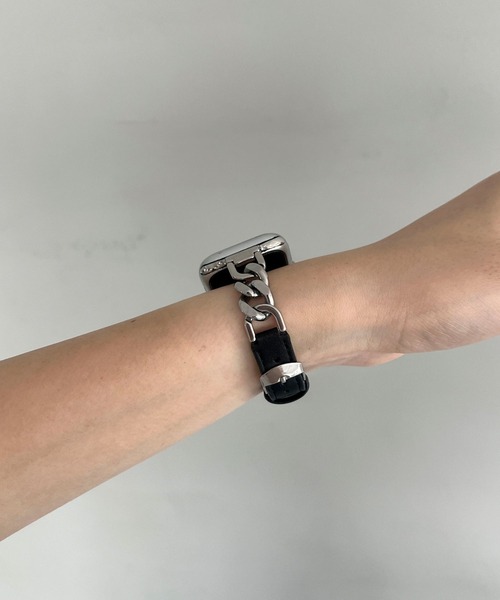 LOWRYS FARM（ローリーズファーム）の「【ステンレス】AppleWatch チェーンゴウヒバンド　1051688/GOODS（デジタル腕時計・レディース・ベージュ/ブラック・FREE）」の7枚目の写真