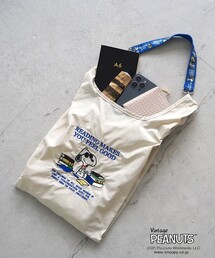 【PEANUTS/ピーナッツ】ストラップ付ショッパーバッグ/スヌーピー/エコバック/ポケッタブル【WEB限定】