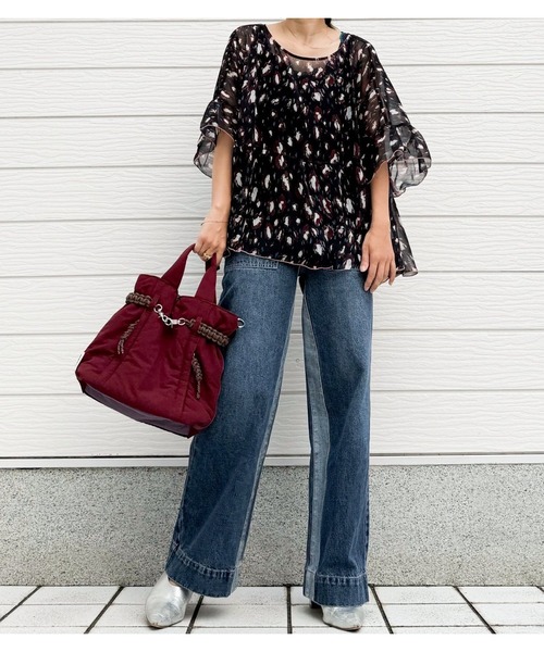 Q(キュー)の「Qgirlワイドデニムインライン(デニムパンツ・レディース・ネイビー・SMALL/MEDIUM/LARGE)」の2枚目の写真