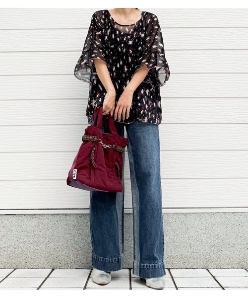 Q(キュー)の「Qgirlワイドデニムインライン(デニムパンツ・レディース・ネイビー・SMALL/MEDIUM/LARGE)」の6枚目の写真