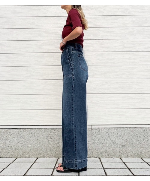 Q(キュー)の「Qgirlワイドデニムインライン(デニムパンツ・レディース・ネイビー・SMALL/MEDIUM/LARGE)」の15枚目の写真
