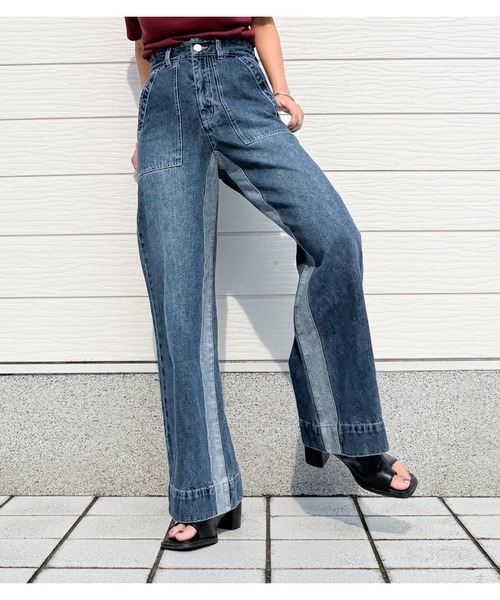 Q(キュー)の「Qgirlワイドデニムインライン(デニムパンツ・レディース・ネイビー・SMALL/MEDIUM/LARGE)」の18枚目の写真