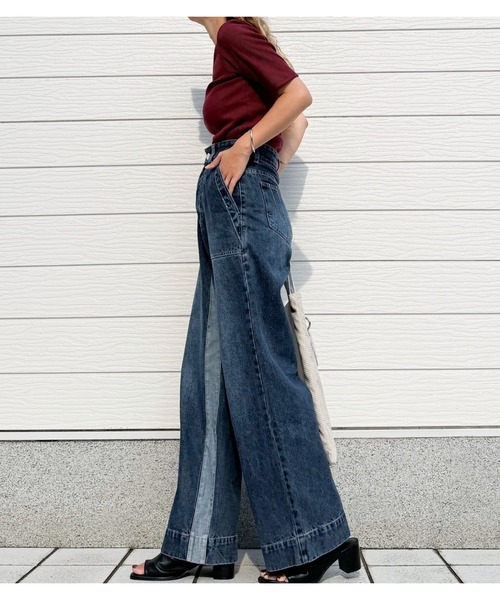 Q(キュー)の「Qgirlワイドデニムインライン(デニムパンツ・レディース・ネイビー・SMALL/MEDIUM/LARGE)」の19枚目の写真